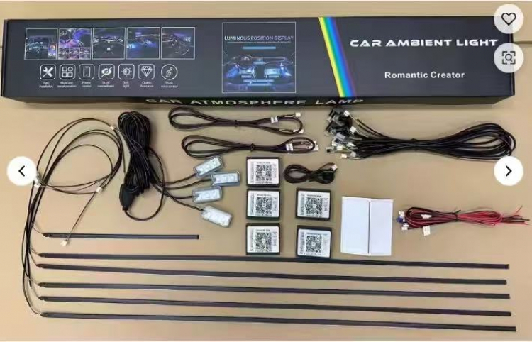 Universal Ambientebeleuchtung fürs Auto – 64 Farben per App, 12V